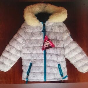 Snozu White and Blue Puffer Jacket